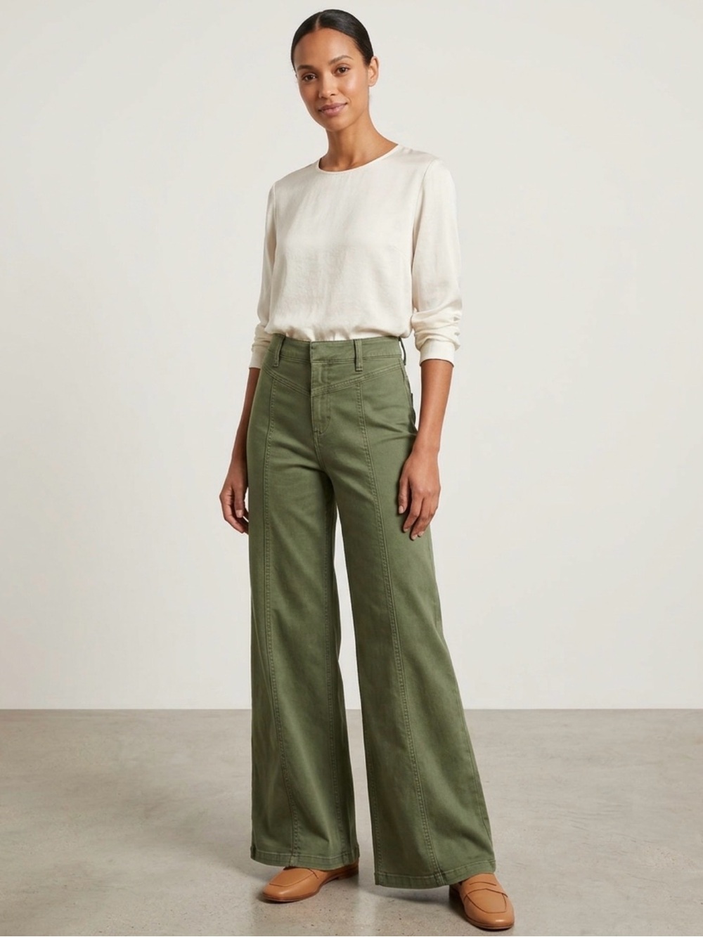 Libre Wide Legs We the Free Olive Green Pants